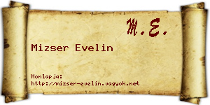 Mizser Evelin névjegykártya